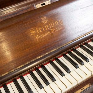 Piano Vertical Steinway "Pianola" Rodante - Detalles de Enchapado y Polillas - imagen 2