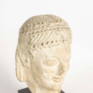Escultura Cabeza de Jinete Griego Arcaico - Estilo Museo Louvre - imagen 2