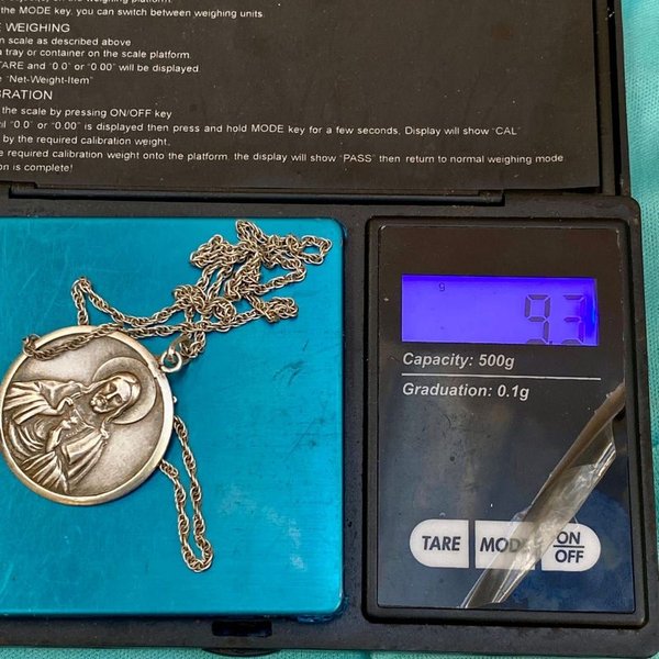 Cadena y medalla con el corazón de Jesús - Plata sellada - imagen 5