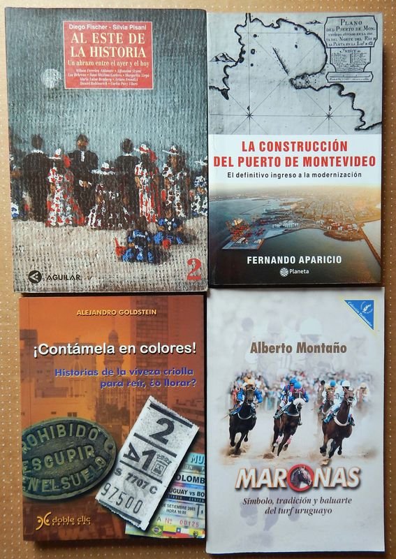 Lote de 4 Libros: Al Este De La Historia, La Construcción Del Puerto De Montevideo, Contámela En Colores y Maroñas