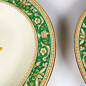 Seis Platos Hondos de Loza Inglesa Woods Ivory Ware con Decoración Floral - imagen 6