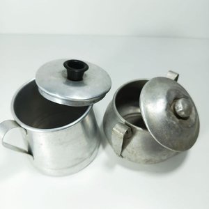 Dos Azucareros Antiguos de Aluminio - imagen 3