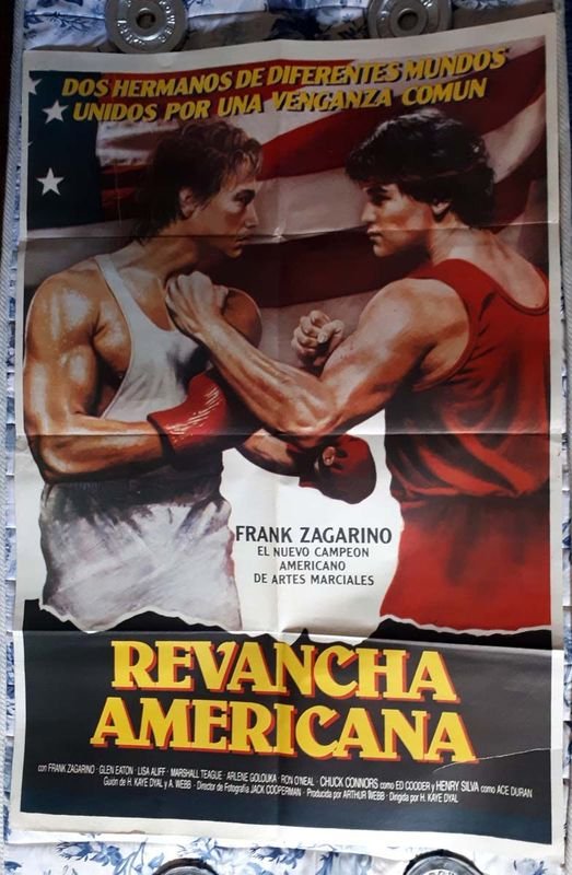 Poster Original Cine "Revancha Americana" (Trained to Kill) 1989 Frank Zagarino