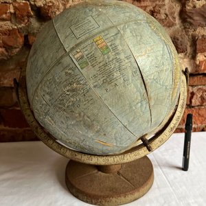 Globo Terraqueo Antiguo Gran Tamaño Coleccionable - imagen 9