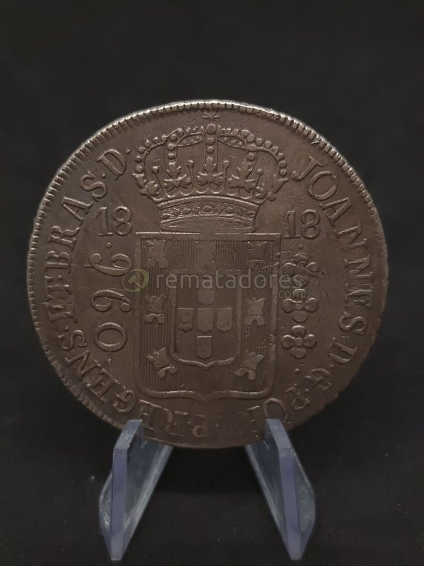 Moneda Antigua de Plata con Escudo Real y Globo Terráqueo - imagen 1