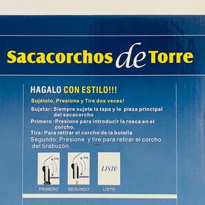 Sacacorchos de Torre Azul y Plateado, Sin Uso en Caja Original - imagen 4