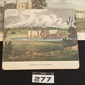 Set Vintage "Leeds Castle" Individuales y Posavasos Colección Inglaterra - imagen 10