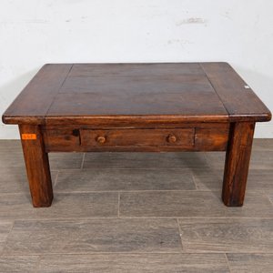 Mesa Ratona De Madera Oscura Con Cajón - imagen 2