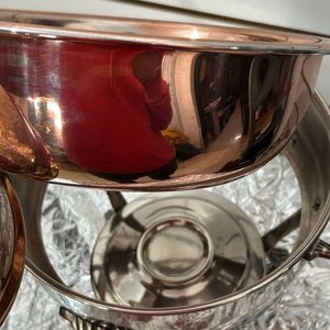Sopera con Soporte de Metal Plateado y Cobre - imagen 7