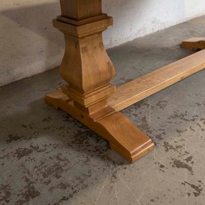 Mesa de Comedor Rectangular de Madera Clara con Dos Patas Estilo Baluster - imagen 2