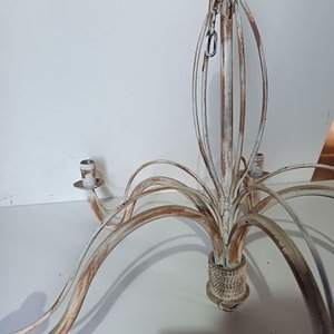 Araña de Hierro Estilo Rústico con Detalles de Cuerda - imagen 6