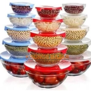 Set de 5 Recipientes de Vidrio con Tapa Verde - imagen 3
