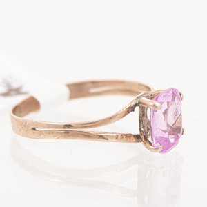 Anillo de Oro Rosa con Piedra Rosa Francia - imagen 2