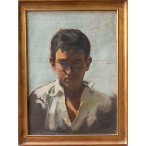 Lote siguiente: Óleo "Dionisio Díaz" Anónimo, Marco Dorado