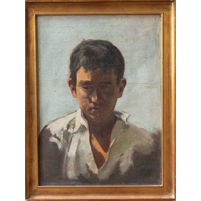 Óleo "Dionisio Díaz" Anónimo, Marco Dorado