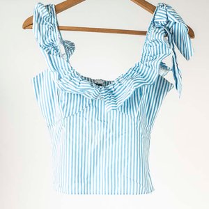 Musculosa Negra Under Armour Talle S y Blusa Rayada Celeste y Blanca - imagen 2