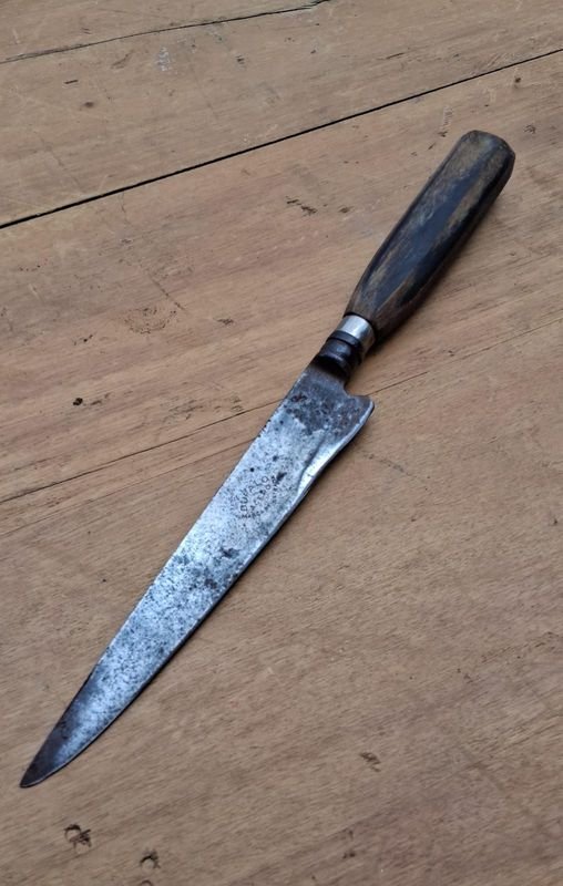 Cuchillo Antiguo "Acero Búfalo" con Hoja de 18 cm y Cabo de Guampa - imagen 1