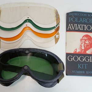 Antiparras Polaroid Aviation Goggle Kit Segunda Guerra Mundial con filtros y manual - imagen 1