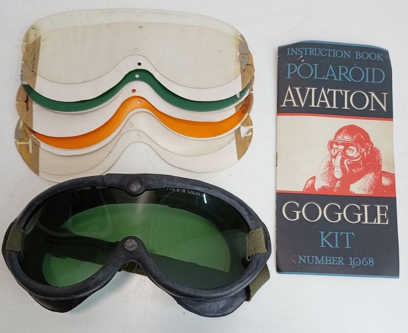 Antiparras Polaroid Aviation Goggle Kit Segunda Guerra Mundial con filtros y manual