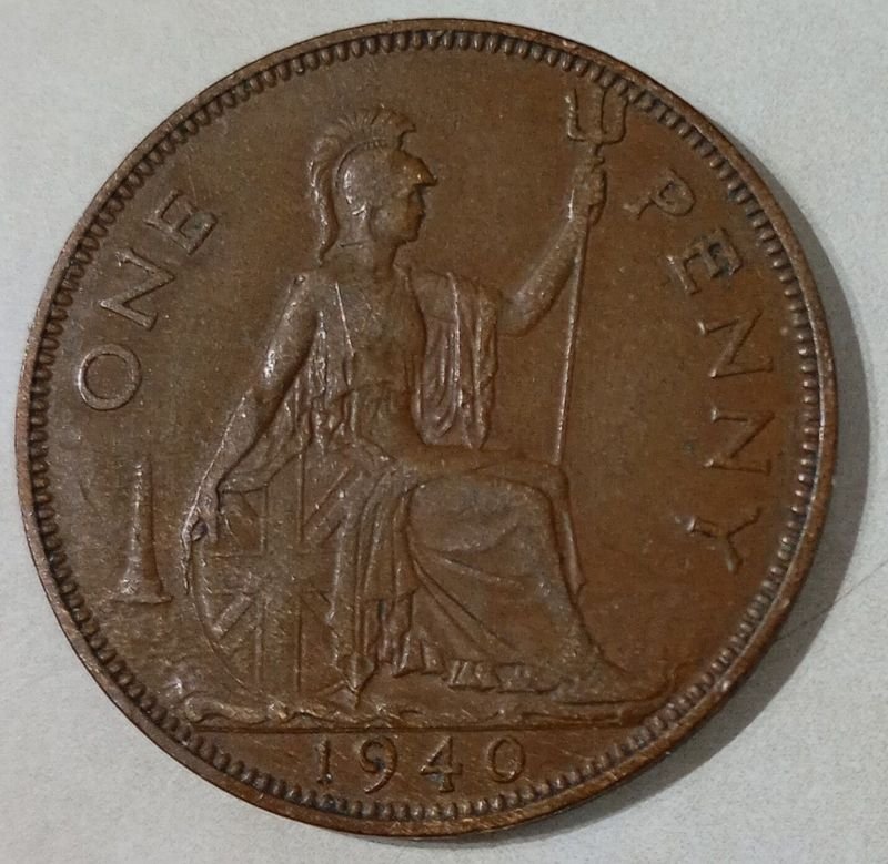 Moneda de un penique de Gran Bretaña de 1940 - imagen 2