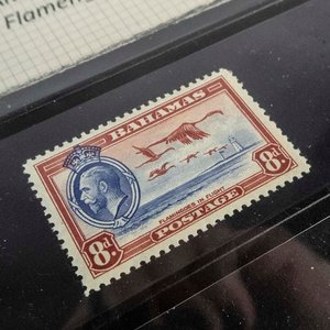 Sello Mint Islas Bahamas "Flamencos en Vuelo" Rey Jorge VI 1938 - imagen 2