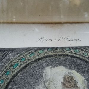 grabado antiguo enmarcado que parece ser una reproducción de la estampa The Milk Woman (La lechera) - imagen 3