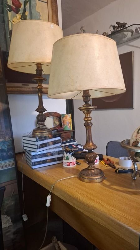 Lámparas talladas de madera, estilo par se, alto 80 cm cu. - imagen 3