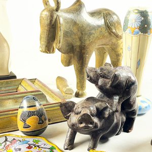 Lote Figuras Decorativas y Espejos Vintage - imagen 3