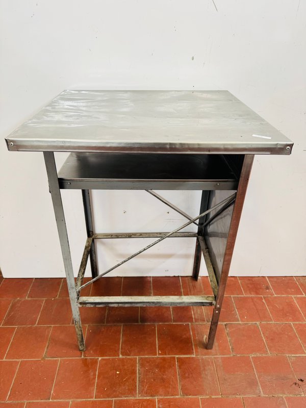 Mesa Auxiliar de Trabajo Estructura Hierro y Acero Inoxidable 60x55x94cm - imagen 1