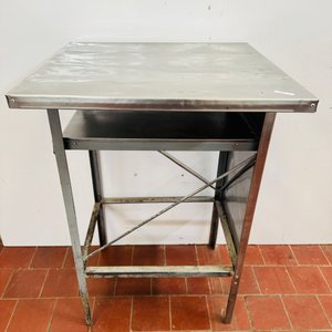 Mesa Auxiliar de Trabajo Estructura Hierro y Acero Inoxidable 60x55x94cm - imagen 1