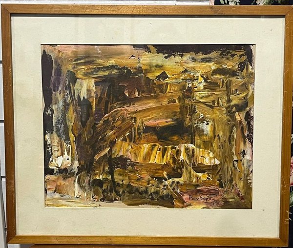 Pintura abstracta técnica mixta firmada por Pavlotzky - imagen 1