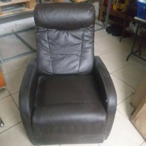 Sillón Reclinable de Cuero Marrón - imagen 2