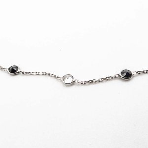 Cadena de Plata con Piedras Negras y Transparentes - imagen 2