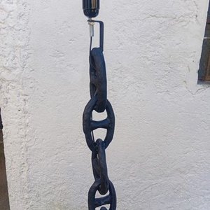 Lámpara de Pie Artesanal con Cadena de Barco Negra, 1.53m - imagen 8