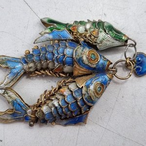 Conjunto Vintage 4 Peces Esmalte Cloisonné Joyería Colección - imagen 6