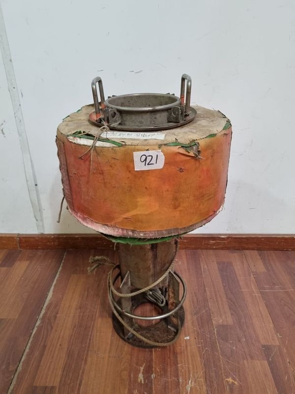 Boyarín Náutico Antiguo Decorativo con Base de Hierro y Tela Naranja/Crema