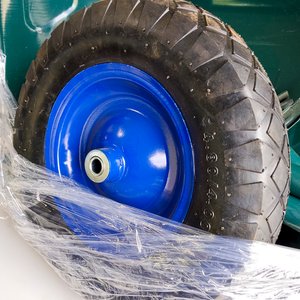 Dos Carretillas Metálicas Planas Verdes 65 Lts Desarmadas - imagen 2