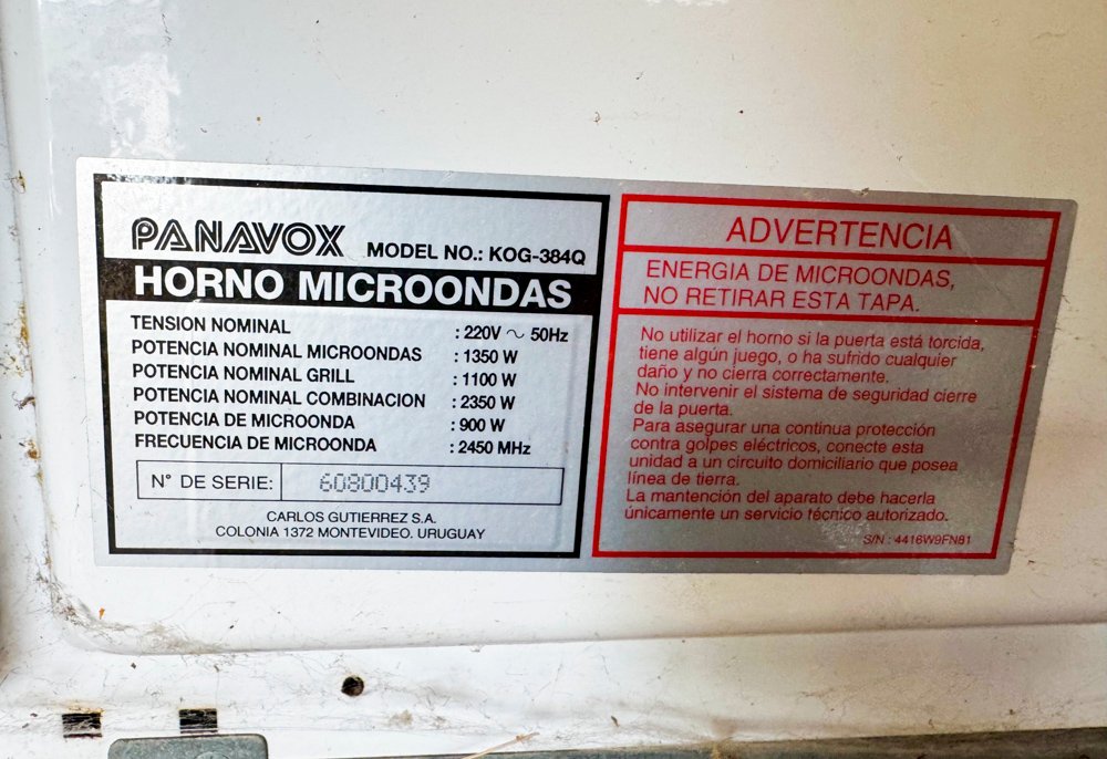 Microondas PANAVOX blanco con plato en buen estado - imagen 5