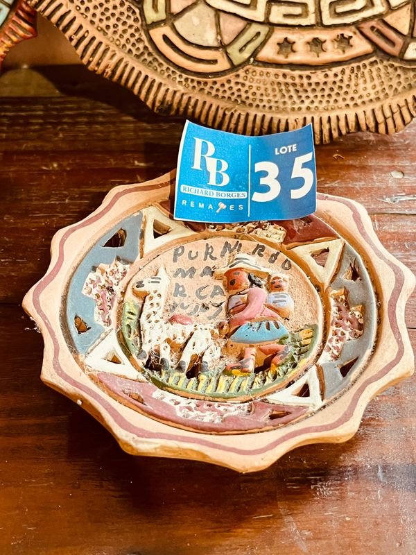 4 PLATOS DECORATIVOS DE BARRO - imagen 4