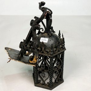Colgante de Techo Estilo Farol Calado en Hierro Negro - imagen 3