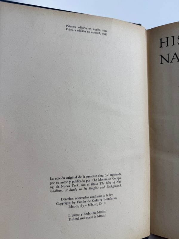 Libro de Historia del Nacionalismo por Hans Kohn - Fondo de Cultura Económica - imagen 4