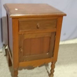 Mesa de Luz Antigua Madera Maciza Patas Torneadas - imagen 2
