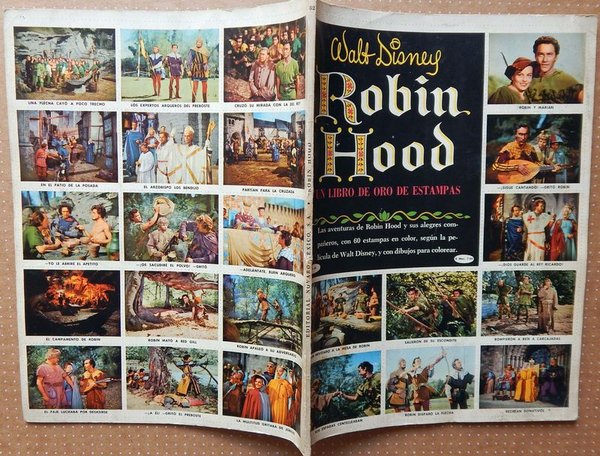 Libro de Oro de Estampas Robin Hood Walt Disney Novaro 1964 Completo