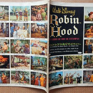 Libro de Oro de Estampas Robin Hood Walt Disney Novaro 1964 Completo - imagen 1