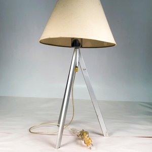 Lámpara de Mesa Trípode Metálica con Pantalla Beige - imagen 1