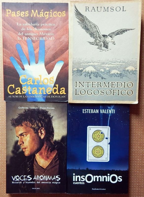 Lote de 4 Libros: Pases Mágicos, Intermedio Logosófico, Voces Anónimas e Insomnios
