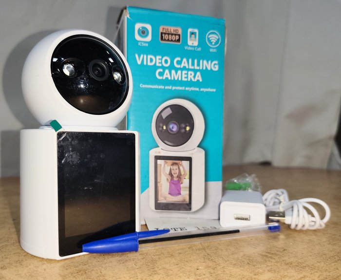 Cámara de seguridad giratoria con pantalla para video llamada, doble audio y Full HD - imagen 3