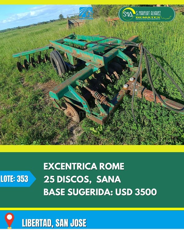Excéntrica Rome 25 Sugerida para Agricultura