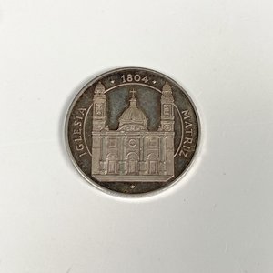 Moneda Conmemorativa Plata Iglesia Matriz Montevideo 1804-1976 - imagen 2
