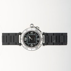 Reloj Cartier Pasha Seatimer Automático Acero Caucho Caja Documentos - imagen 2